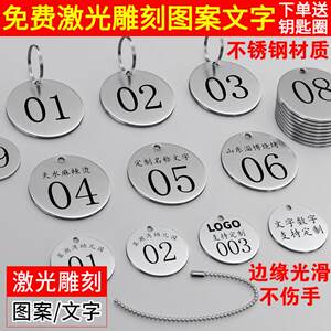 不锈钢激光雕刻刻字牌子带钥匙扣