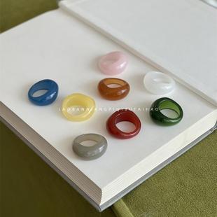 宝形复古树脂戒指冷淡风指环A01 小众独特元 招财 小红书博主同款