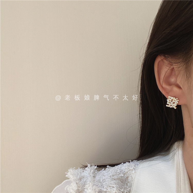 姐妹戴上一起发大财！发财文字925银针耳钉汉字耳环男女同款 6801