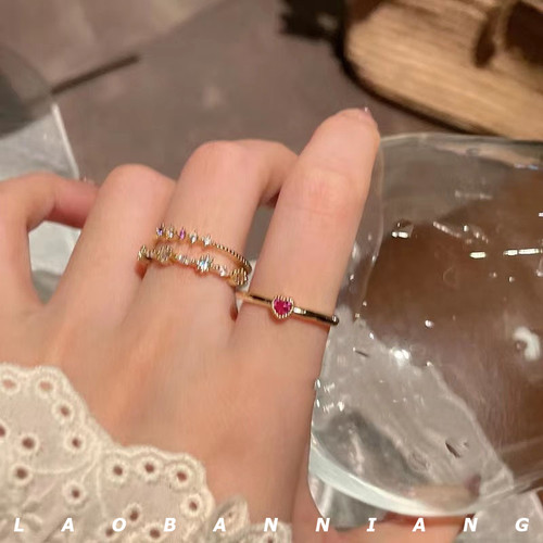 超好看！闪亮亮叠戴三件套戒指