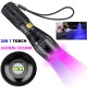 365NM 铝合金伸缩调焦便携验钞紫外线 395NM二合一双灯紫光手电筒