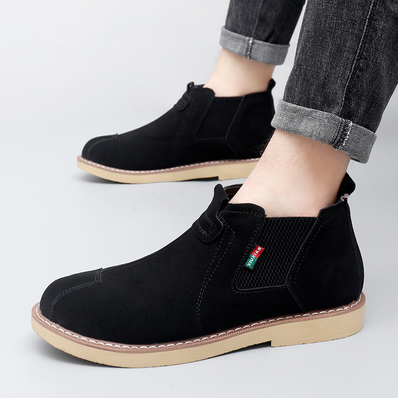 切尔西靴男真皮中帮加绒马丁靴子