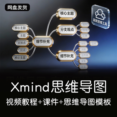 xmind思维导图视频教程培训课件模板自学制作高效学习课程资料