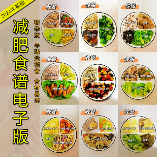 减肥食谱电子版早中晚减脂餐指导科学健康瘦身方案配餐计划表模版