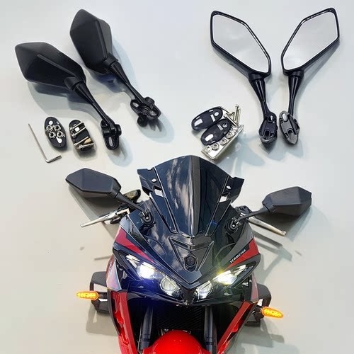 新世纪剑影400后视镜配件XSJ400-3反光镜片单摇臂跑车加长倒车镜