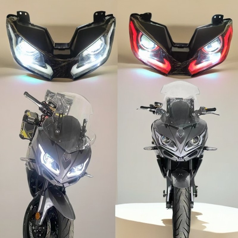 诺马255GT旅行者摩托车大灯总成配件GW250-2D诺玛拉力车远光灯具