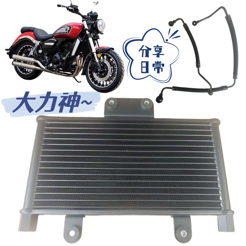大力神太子油冷箱散热器DLS200-7DUR400复古巡航机车机油冷却油管