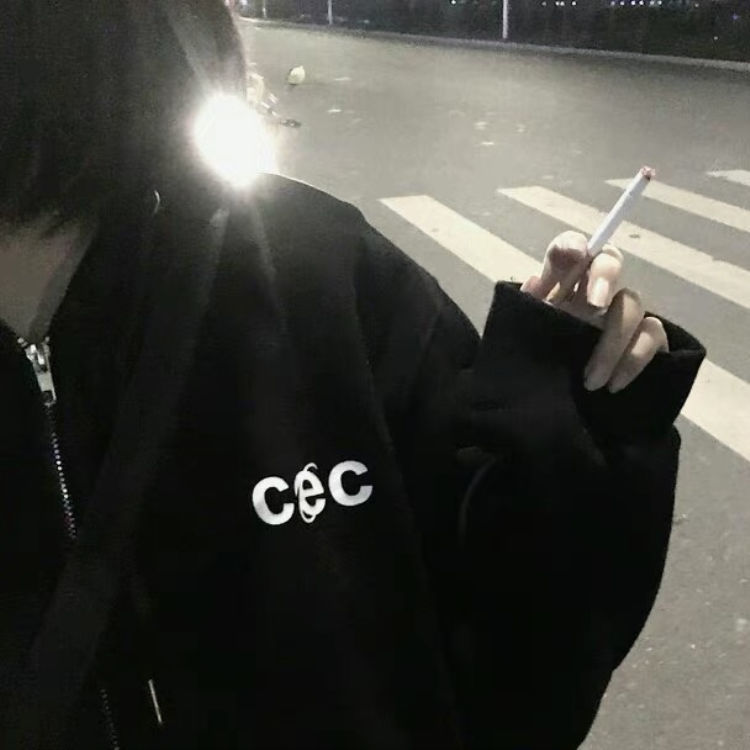 2021加绒加绒秋冬款情侣装韩版CEC印花拉链开衫连帽卫衣外套女