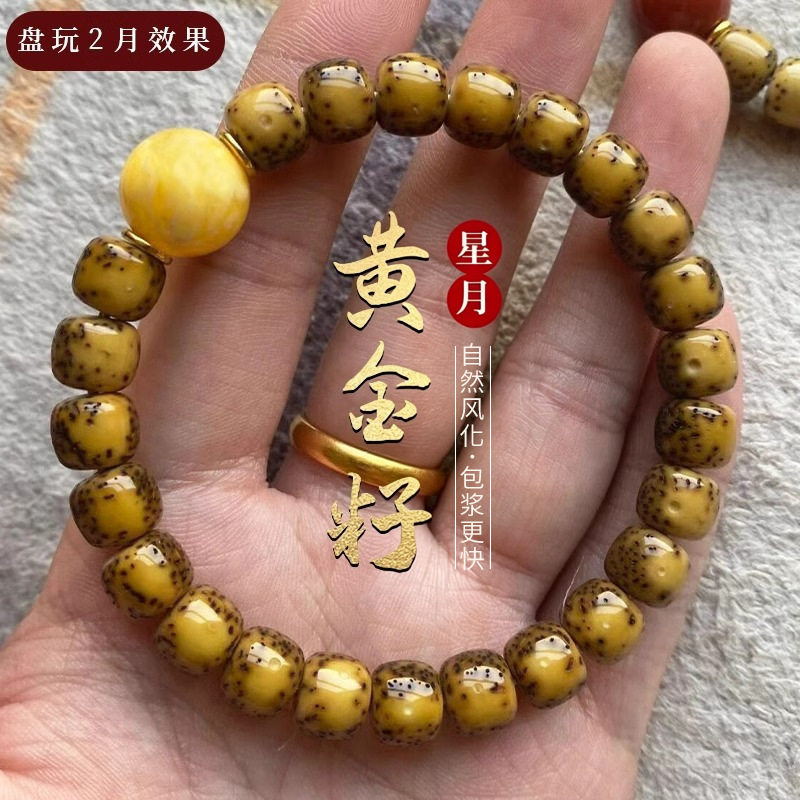 批发黄金籽星月菩提手串正品高密单圈文玩菩提子佛珠男女盘玩手链