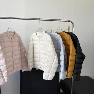 @冬季白鸭绒！2025新款韩版圆领极简风chao好看排骨羽绒服外套女