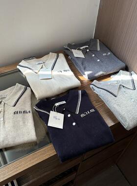 韩系小众！IMISS家品质货 2025秋款洋气polo翻领字母长袖针织衫女