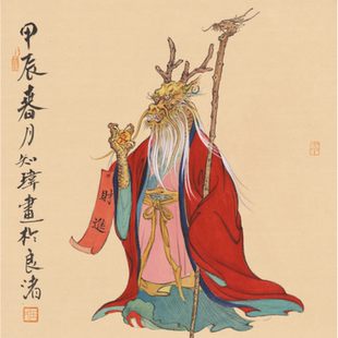 招财辰龙 - 中国美院艺术家原创中国风杜邦袋文创包帆布单肩包
