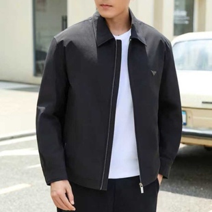 轻奢简欧高端男羽绒服翻领夹克时尚休闲中青年装外套秋冬新款上衣