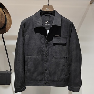 男士新款冬季翻领羽绒服中青年羽绒男外套上衣轻薄保暖迷彩羽绒衣