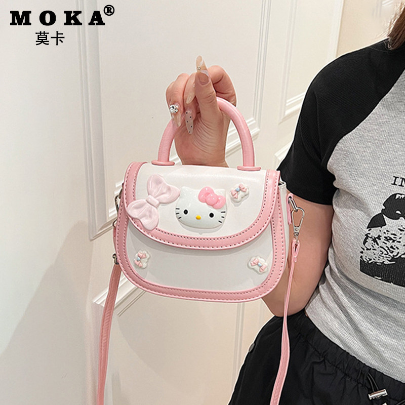 可爱Kitty猫儿童斜挎包2026新款夏季超火公主风手提小方包送礼物