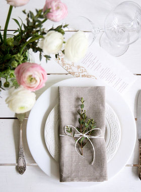 西餐巾亚麻棉麻餐巾 口布餐垫  咖啡店礼品西餐厅ins美食拍照