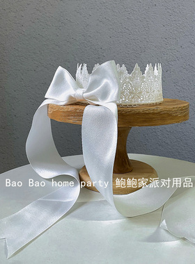 韩版成人女孩亲子周岁生日帽派对公主可爱发饰白色复古ins风皇冠