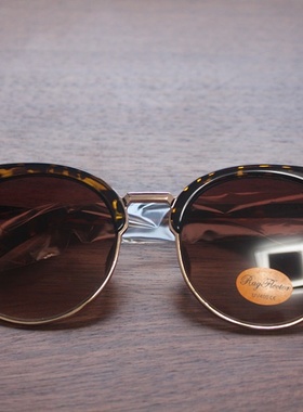 欧单圆框复古女款墨镜太阳镜防晒防紫外线uv400玉质感眼镜遮阳镜