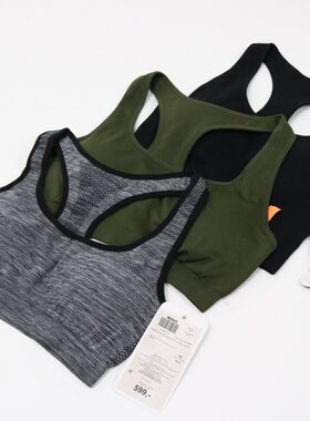欧单胸高强度女子运动文胸内衣健身服瑜伽防震跑步文胸可拆卸内垫