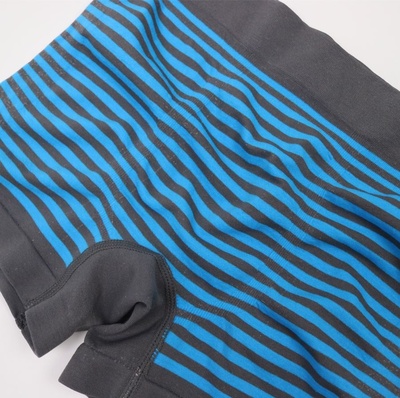 日单男子运动内裤蓝条纹无缝跑步骑行防磨登山白菜平角内裤内裤