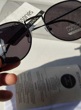 巴西单跨境复古金属款圆框墨镜太阳镜遮阳镜女款防晒造型眼镜