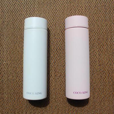 内销单马卡龙色纯色传统敞口保温杯旋转杯口316不锈钢带茶漏420ml