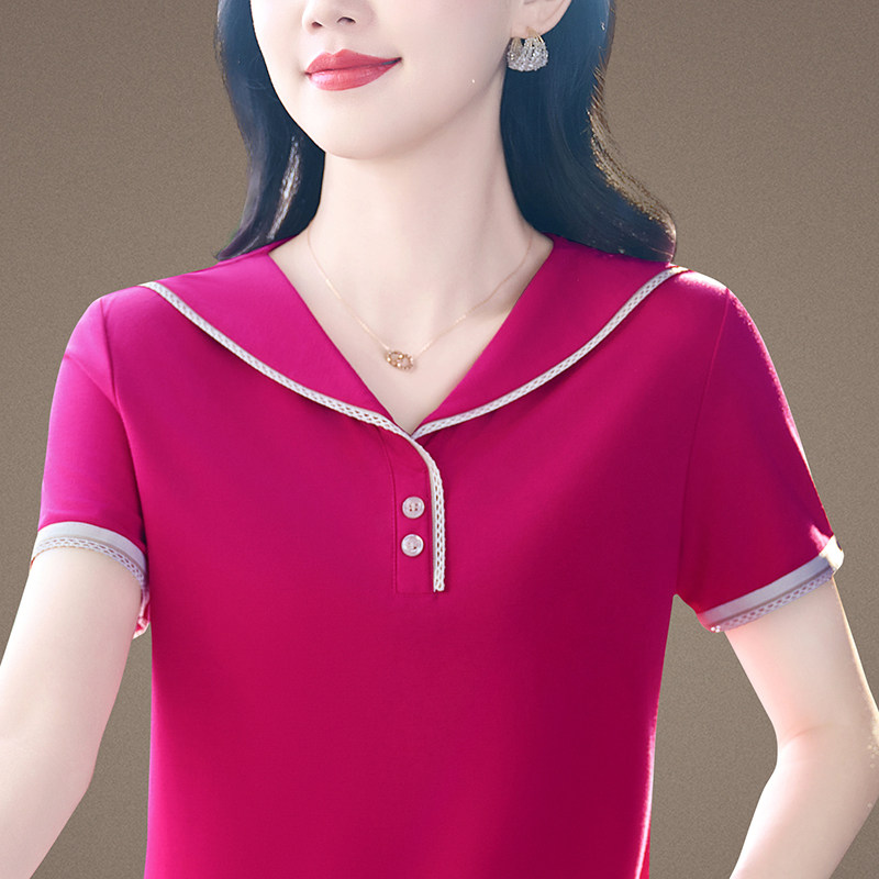 夏天短袖t恤女2026新款宽松大码女装高档品牌夏季女款上衣POLO衫
