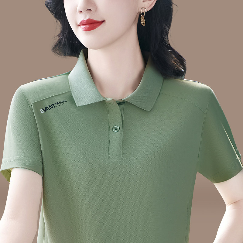时尚气质短袖t恤女洋气妈妈体恤衫上衣2026夏季POLO衫潮