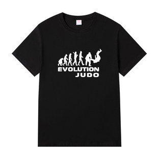 柔道进化论纯棉短袖 Evolution Judo搞笑创意男女宽松衣服 T恤