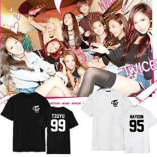 T恤 宽松纯棉应援服夏 短袖 TWICE林娜琏俞定延MOMO周子瑜Sana同款