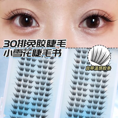 小雪花大容量睫毛书自然小薄片斜飞单簇分段式时尚神器初学假睫毛