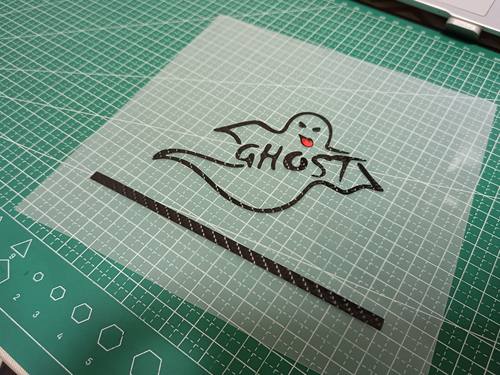 玫瑰幽灵Braintec GHOST光学太阳膜logo汽车贴纸碳纤维电动车贴纸