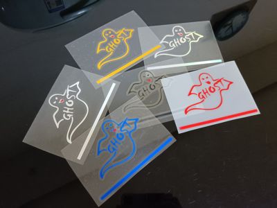 玫瑰幽灵Braintec GHOST光学太阳膜logo汽车贴纸 镭射电动车贴纸