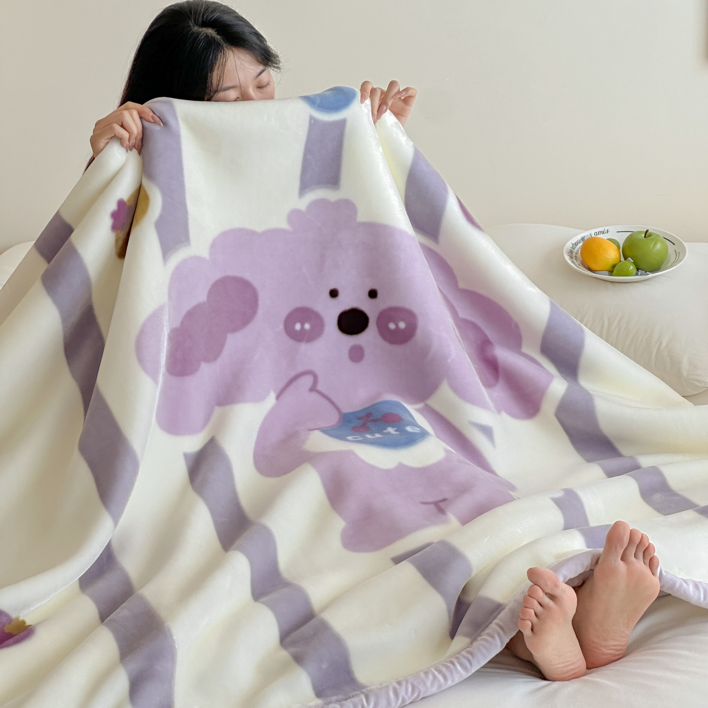 A类拉舍尔云毯柔软亲肤不掉毛冬