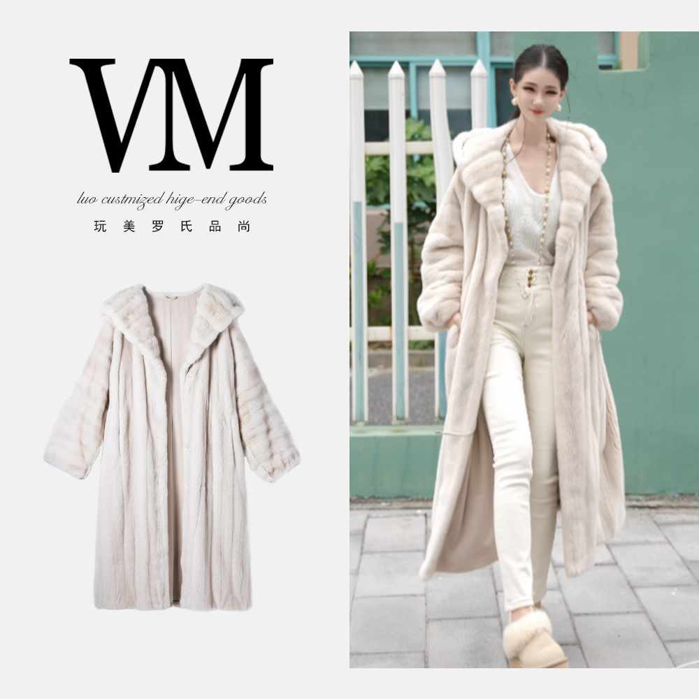 【C位】水貂外套 短二级连帽宽松抗寒D24745-115款116cm2450g