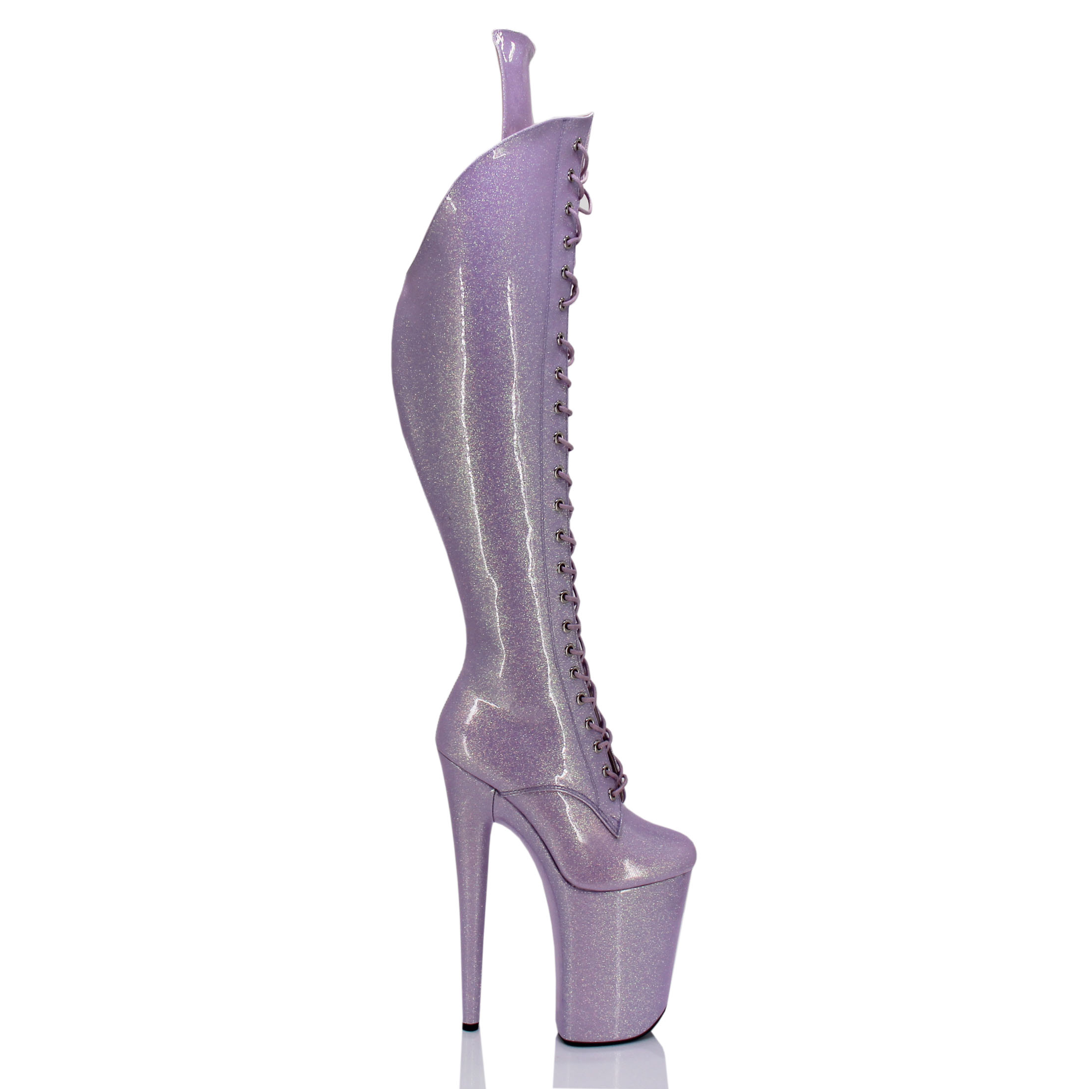 23厘米钢管舞高跟过膝靴模特表演