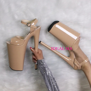 IDEAL MA 新款翘底钢管舞高跟凉鞋26公分舞台模特走秀鞋