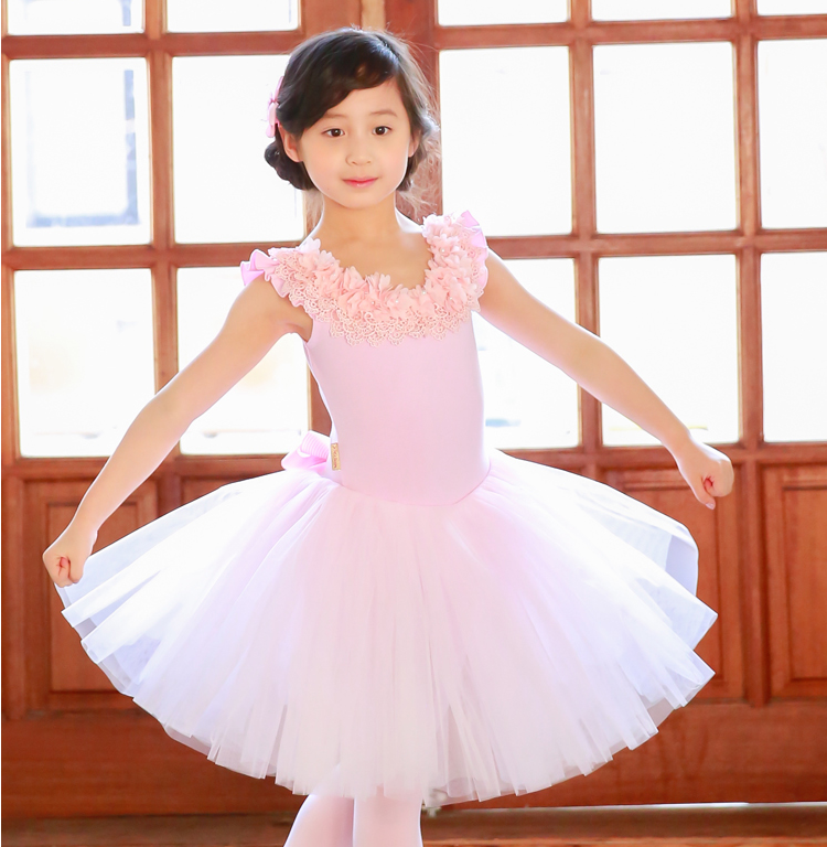 韩国进口正品儿童舞蹈练功服女孩少儿粉色芭蕾裙大蓬蓬裙跳舞裙31