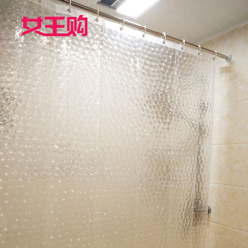 加厚防霉浴帘水立方半透明eva