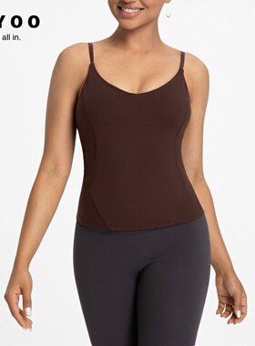 极悠运动背心lu同款高端NlLlT长款含胸垫吊带裸感速干健身瑜伽服