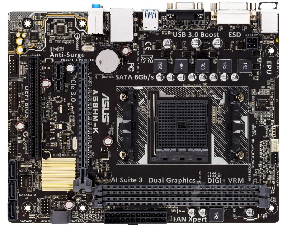 华硕冲新FM2+SATA3质保一年主板