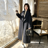 现货！70毛碳黑色双面呢大衣B260-5363-P285K398，女装毛呢外套，芭图娜