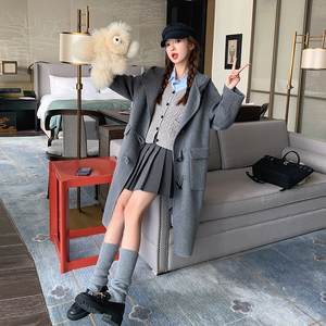 韩版中长款双面呢羊绒大衣女2025秋冬季新款加厚显瘦羊毛呢子外套图片