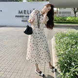 超好看蝴蝶印花衬衫裙女夏季2025新款小个子减龄艺术生奶乖连衣裙，女装连衣裙，芭图娜