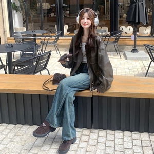 高级感PU皮衣外套女2025秋季新款爆款港风复古小个子机车服夹克潮图片