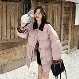 大货主推！粉撞色90绒羽绒服B260-5366-P365K498，女装羽绒服，芭图娜