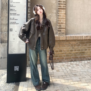 高级感PU皮衣外套女2025秋季新款爆款港风复古小个子机车服夹克潮图片