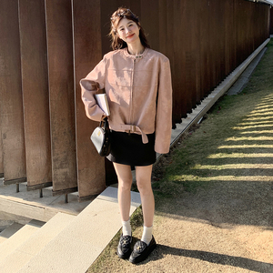粉色皮衣外套女2025春季新款高级感炸街甜酷短款机车夹克流行爆款