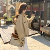 现货主推款！卡其色短款风衣外套B260-5210-P165K238，女装风衣，芭图娜