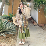 现货！数据好绿色双层连衣裙+钩花罩衫260-5067-P175K258，女装套装/套裙，芭图娜